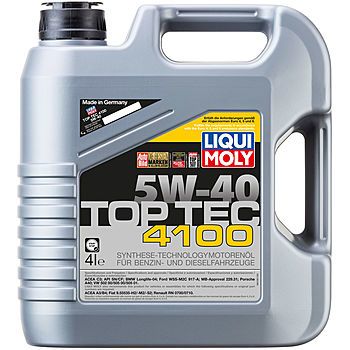 Моторное масло LIQUI MOLY Top Tec 4100 5W-40 специально для Mercedes Benz, BMW, Porsche, Volkswagen Audi Group под EURO 5, 4л