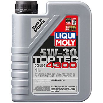 Моторное масло LIQUI MOLY Top Tec 4300 5W-30 специально для PCA, Honda, Toyota, Fiat, 1л