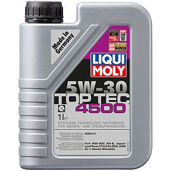 Моторное масло LIQUI MOLY Top Tec 4500 5W-30 специально для Ford и японских дизелей с сажевым фильтром, 1л