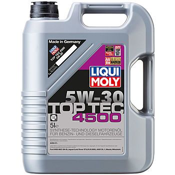 Моторное масло LIQUI MOLY Top Tec 4500 5W-30 специально для Ford и японских дизелей с сажевым фильтром, 5л